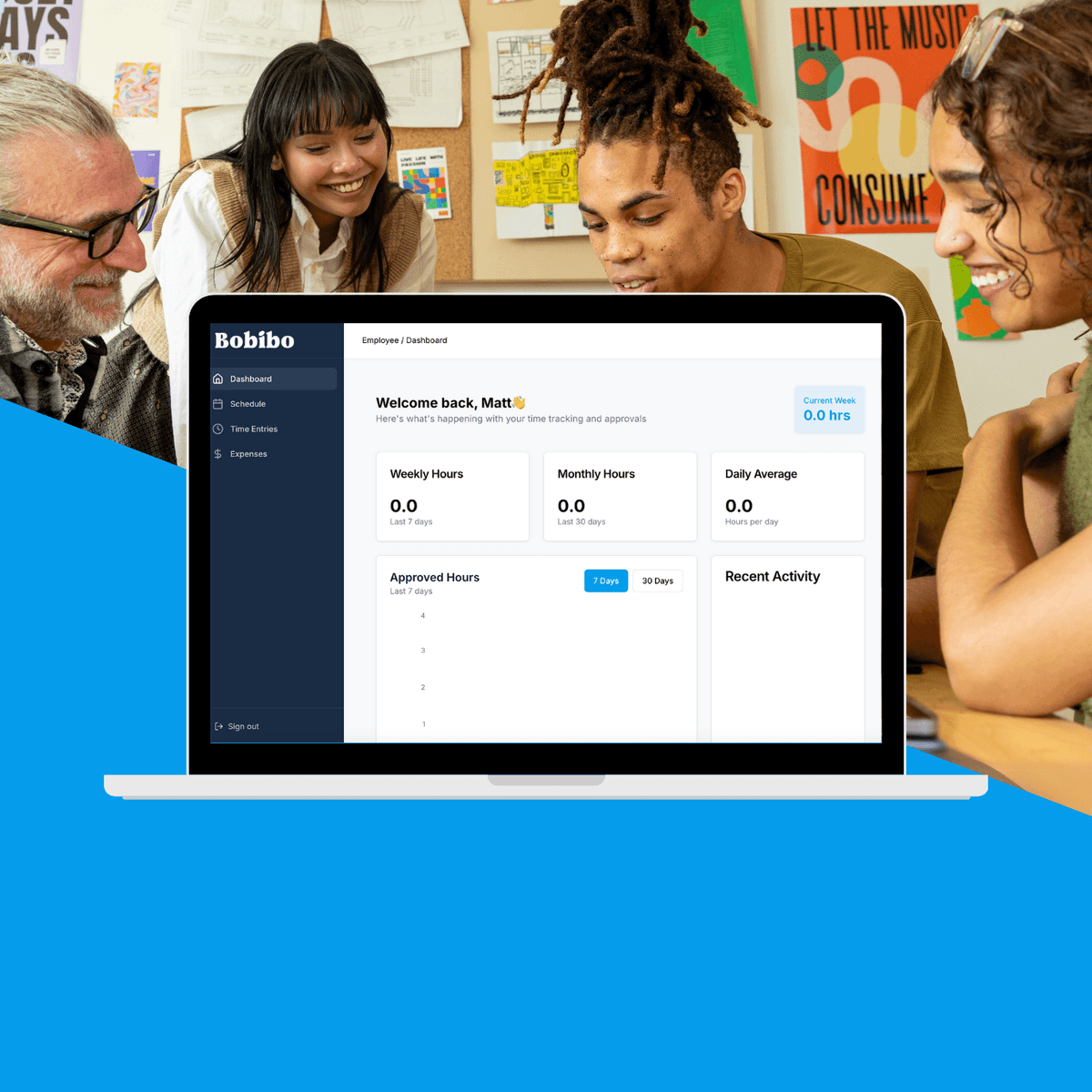 Employee dashboard interface